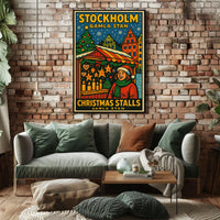 Stockholm Christmas Stalls Poster