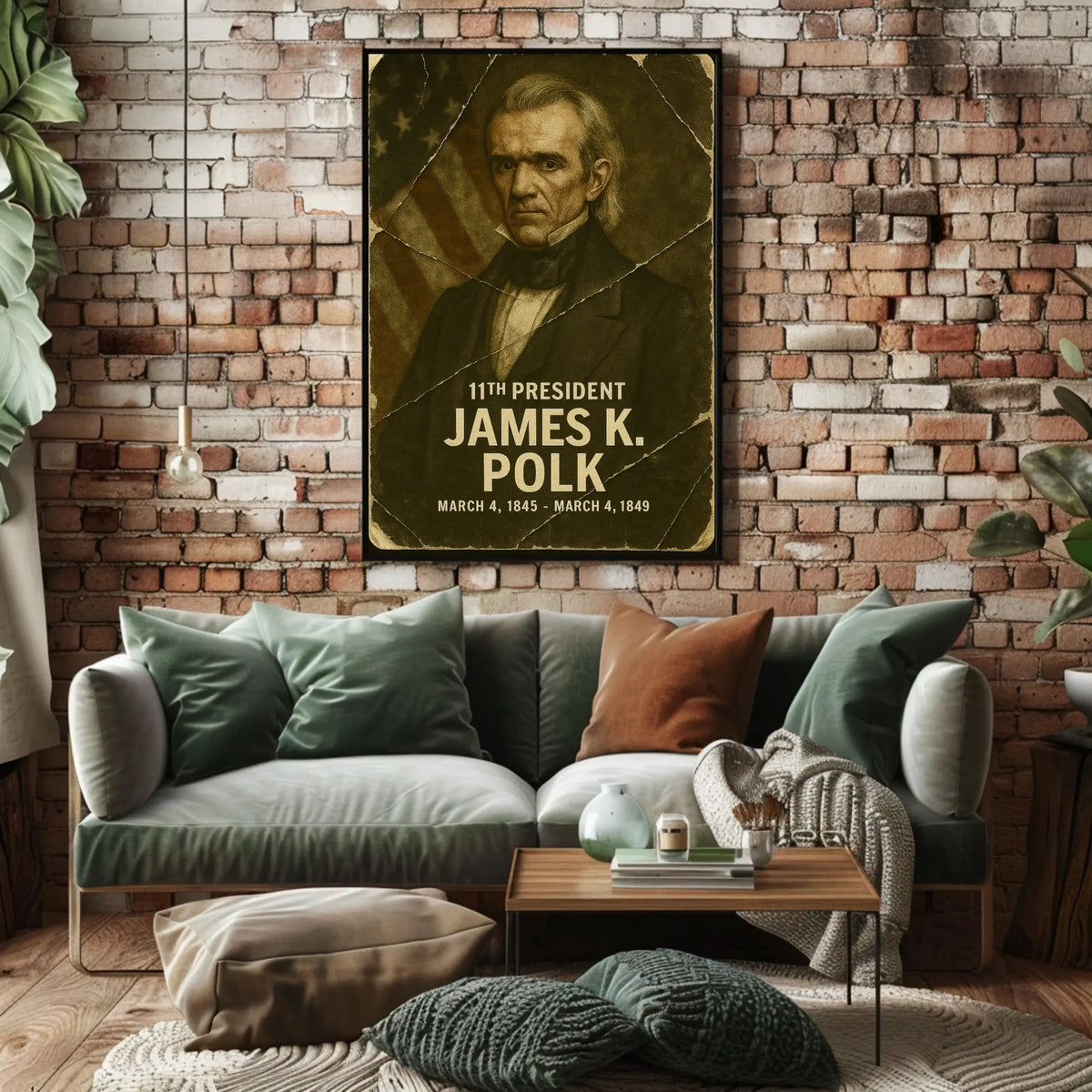 James K. Polk 11th President of the United States Damaged Photograph Poster
