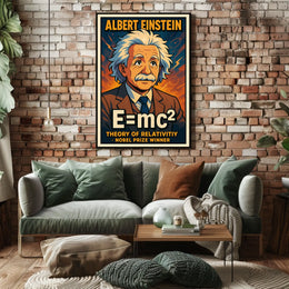 Einstein Relativity Vintage Science Curious Poster