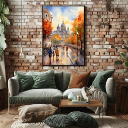 Scenic Autumn Cityscape, Cultural or Heritage Poster