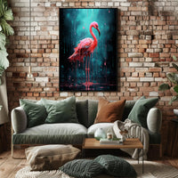 Vivid Flamingo Art Poster
