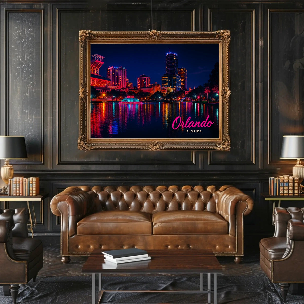 Orlando, Florida Night Lights Poster