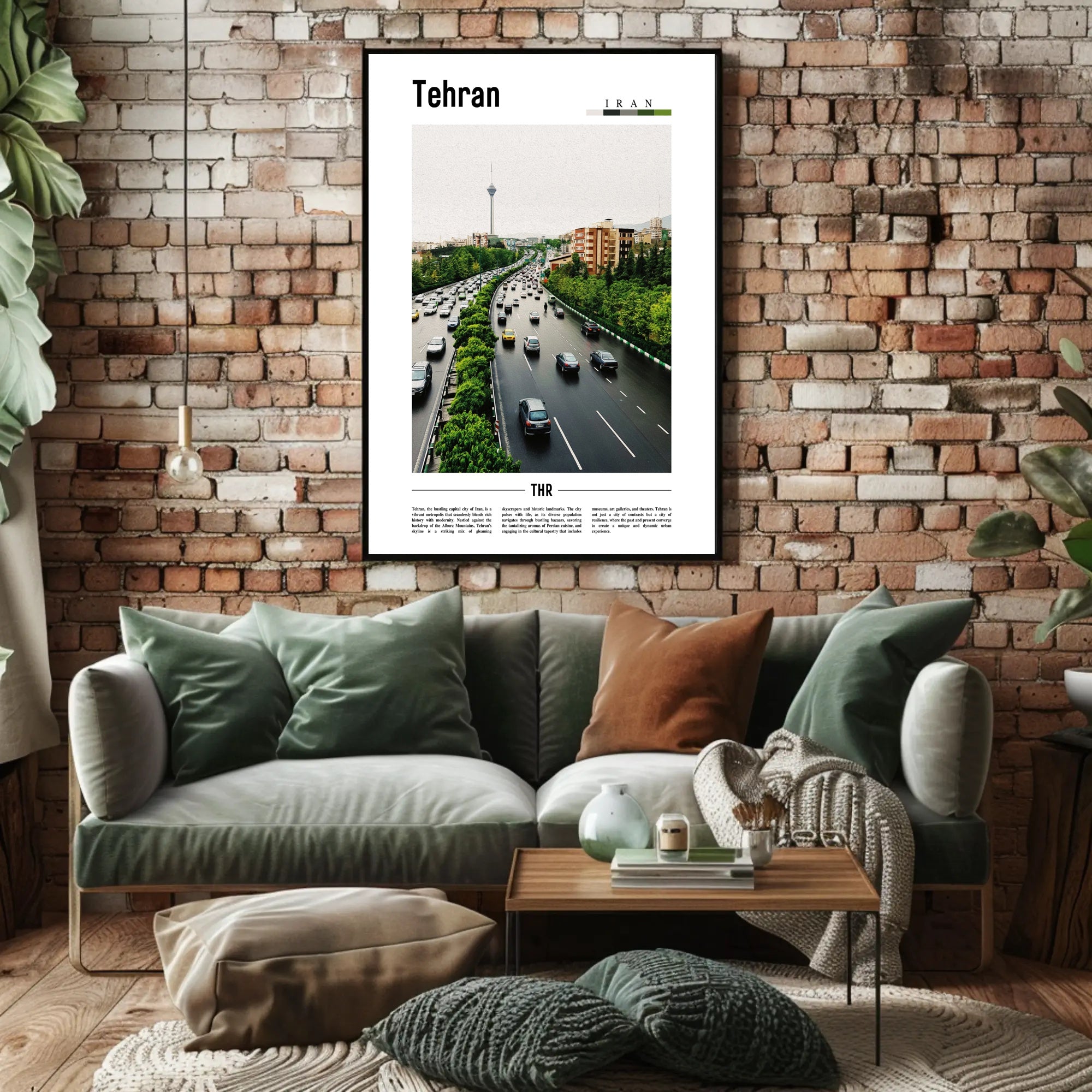 Tehran's Vibrant Cityscape With Milad Tower Urban or Cityscape Poster PosterGoat