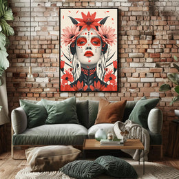 Mystical Floral Portrait Art Poster for Empowerment PosterGoat