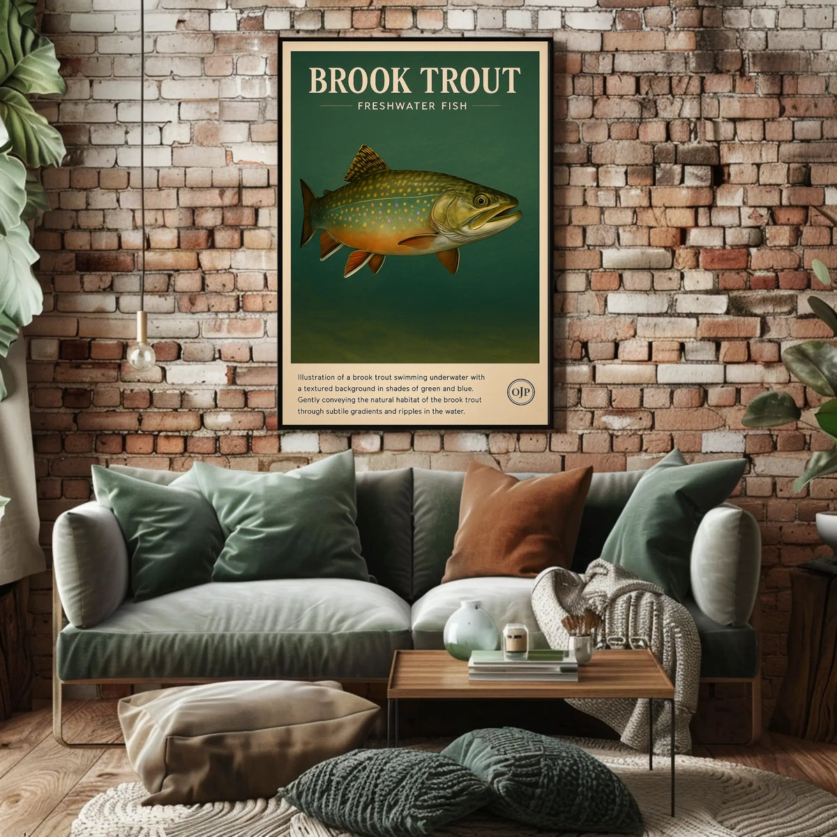 Brook Trout Freshwater Fish Poster