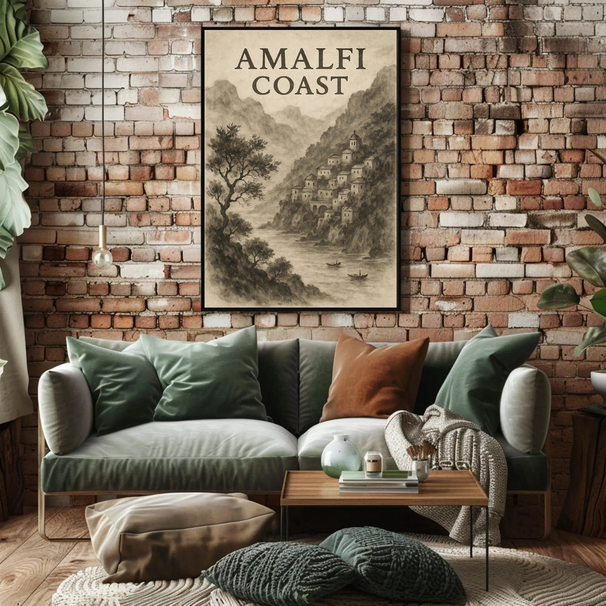 Amalfi Coast Poster 18x24 Wall Art Coastal Italy Decor