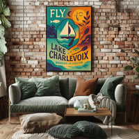 Lake Charlevoix Vibrant Adventure Destination Travel Poster
