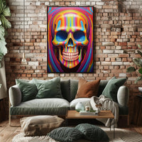 Vibrant Skull Art Poster PosterGoat