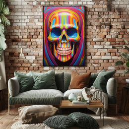 Vibrant Skull Art Poster PosterGoat