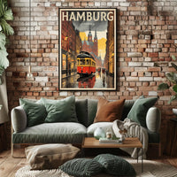 Hamburg Vintage Travel Poster