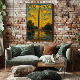 Washington Monument At Sunset Poster