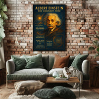 Albert Einstein Visionary Mind Vintage Art Poster