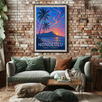 Honolulu Sunset Oahu, Hawaii Poster