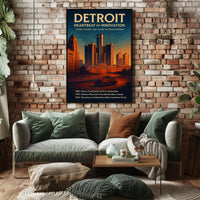 Detroit Heartbeat of Innovation Poster Art Print PosterGoat