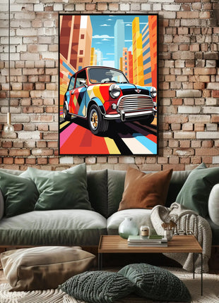 Retro City Pop Art Car Artistic Poster