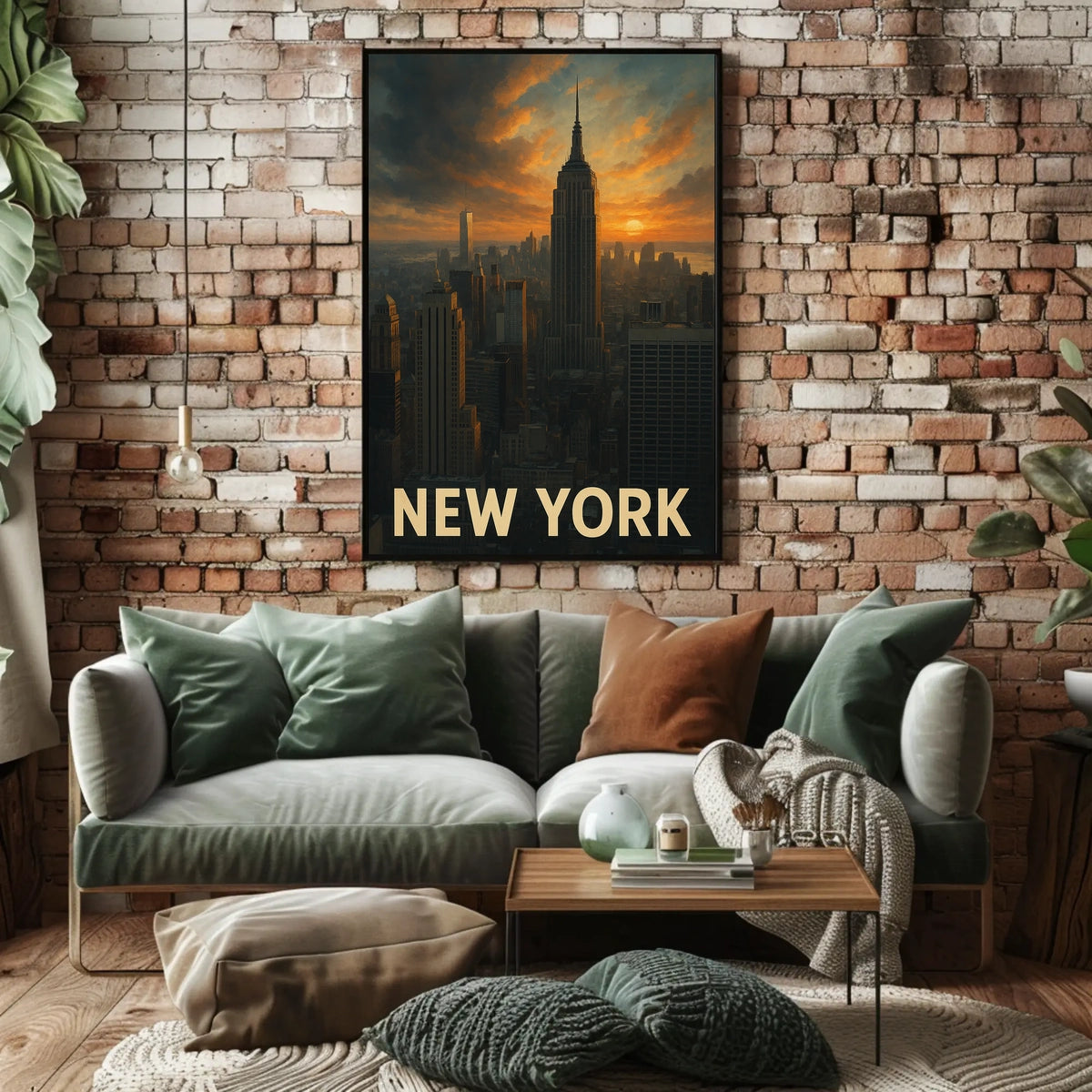 New York Skyline At Sunset Poster