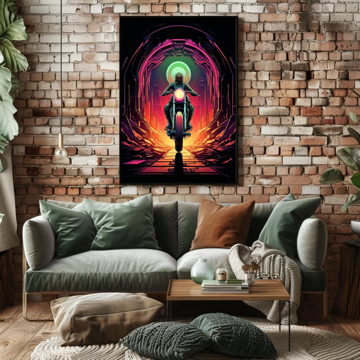 Journey Through the Neon Tunnel Poster