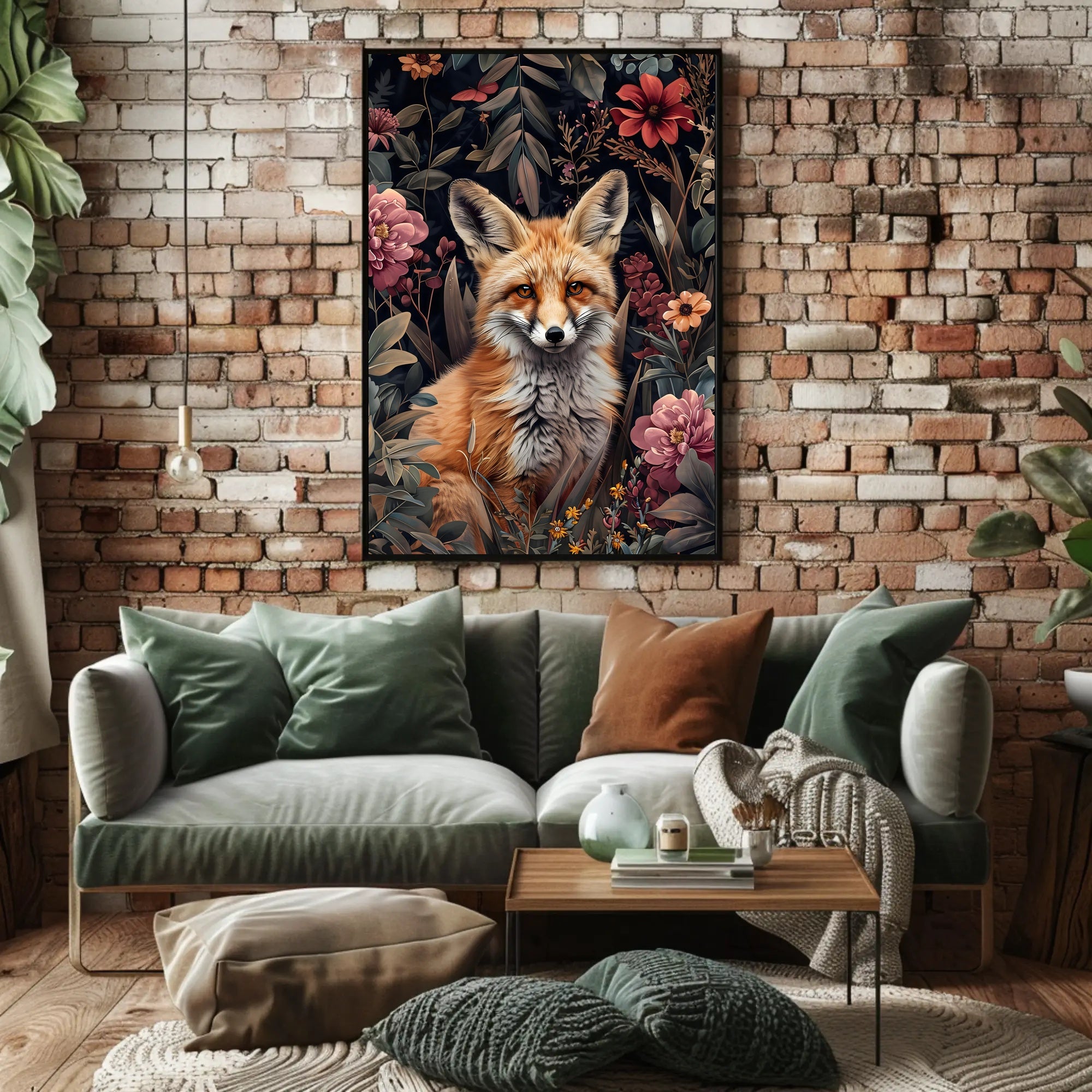 Fox in Floral Wonderland Poster Wall Art