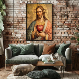 Sacred Heart Religious Iconography Poster