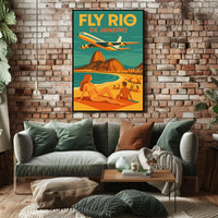 Travel to Rio de Janeiro Retro Travel Poster