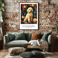 William Morris Inspired Floral Dog Artistic Poster