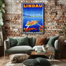 Lindau The Holiday Island In Lake Poster