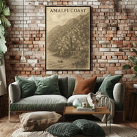Amalfi Coast Poster Coastal View Wall Art 18x24 Museum