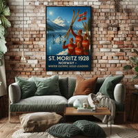 St. Moritz 1928 Norway Winter Olympic Poster