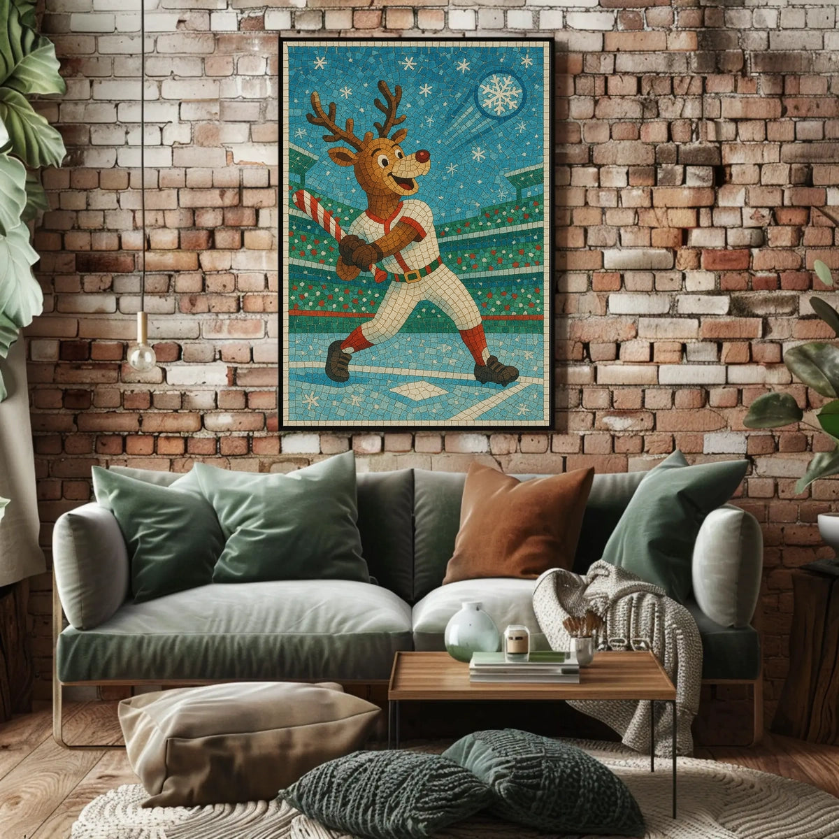 Reindeer Baseball Star Poster