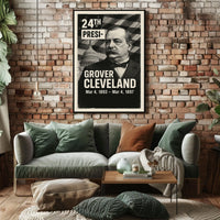Grover Cleveland Vintage Monochrome Historical or Presidential Poster