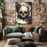 Gothic Skull with Roses Artwork Poster Poster