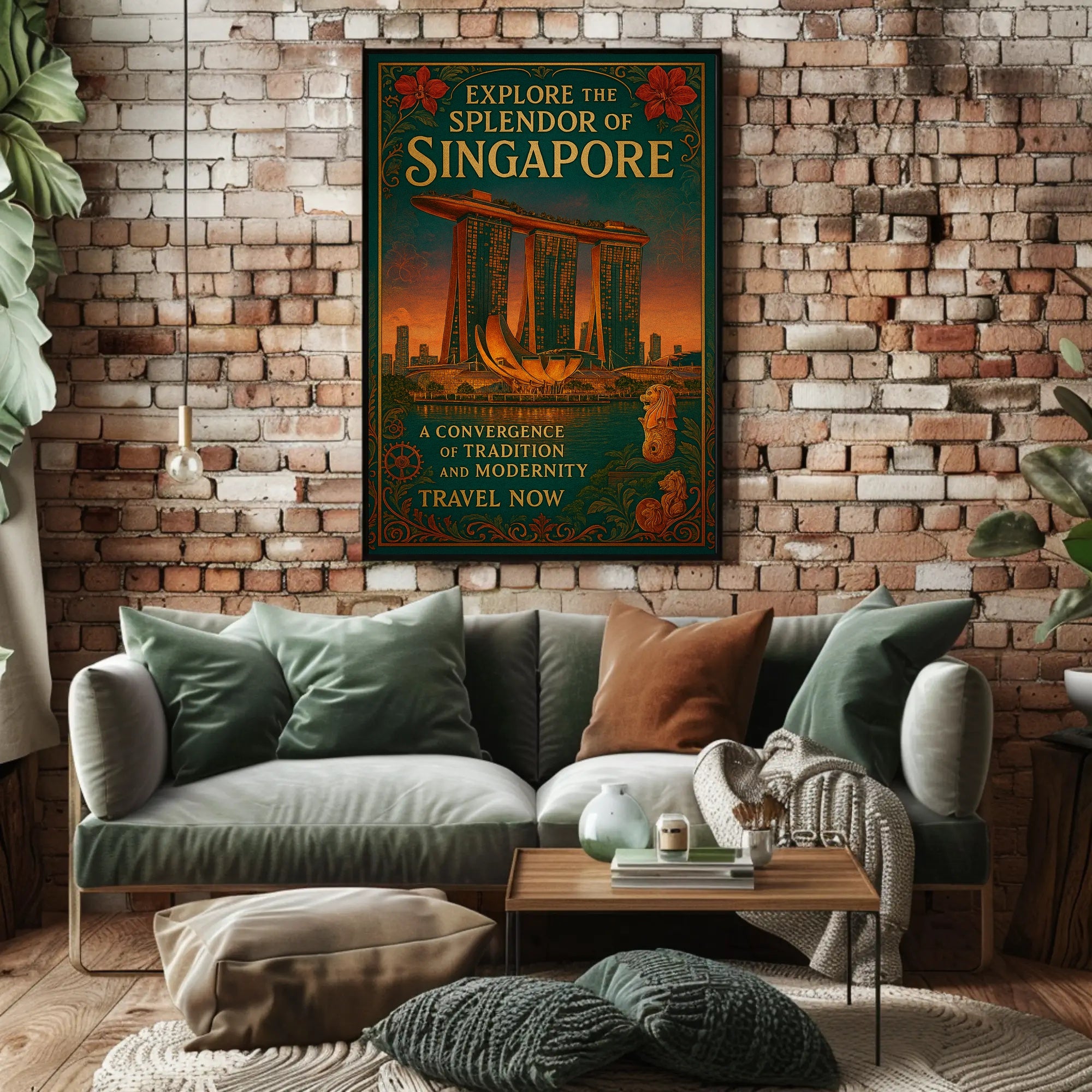 Singapore Vintage Travel Poster Wall Art Print