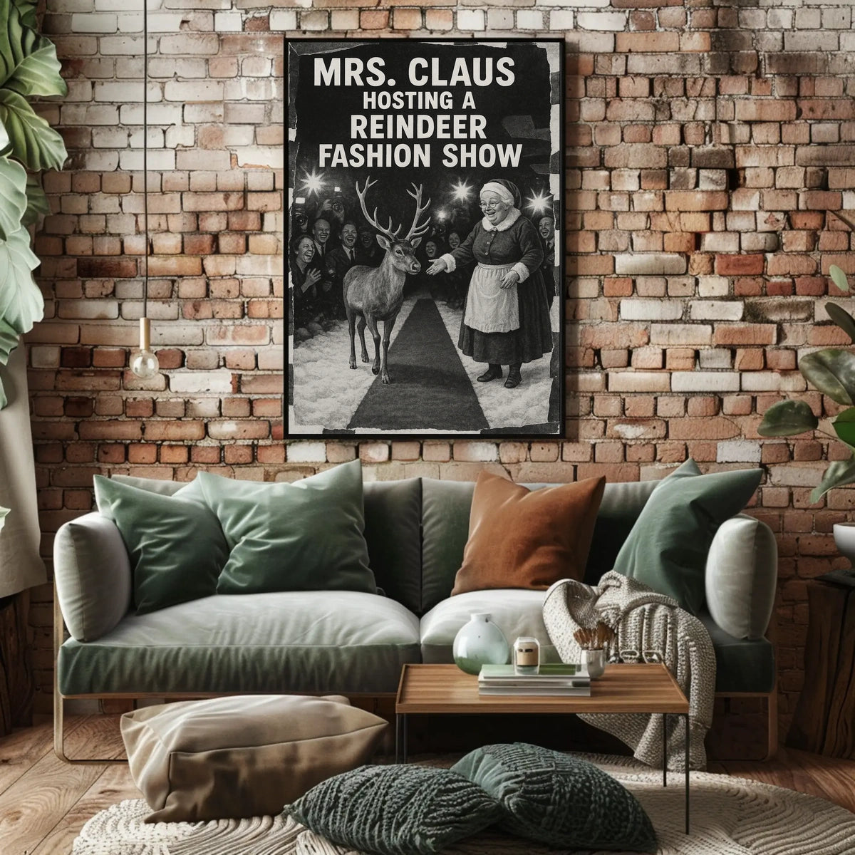 Whimsical Mrs. Claus Vintage Christmas Poster