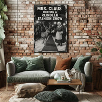 Whimsical Mrs. Claus Vintage Christmas Poster