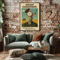 Dwight Eisenhower Presidential Era Vintage 1950s America Retro 80s Typography Historical Art Poster