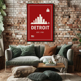 Detroit Skyline Poster PosterGoat