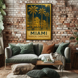 Miami Tropical Christmas Poster