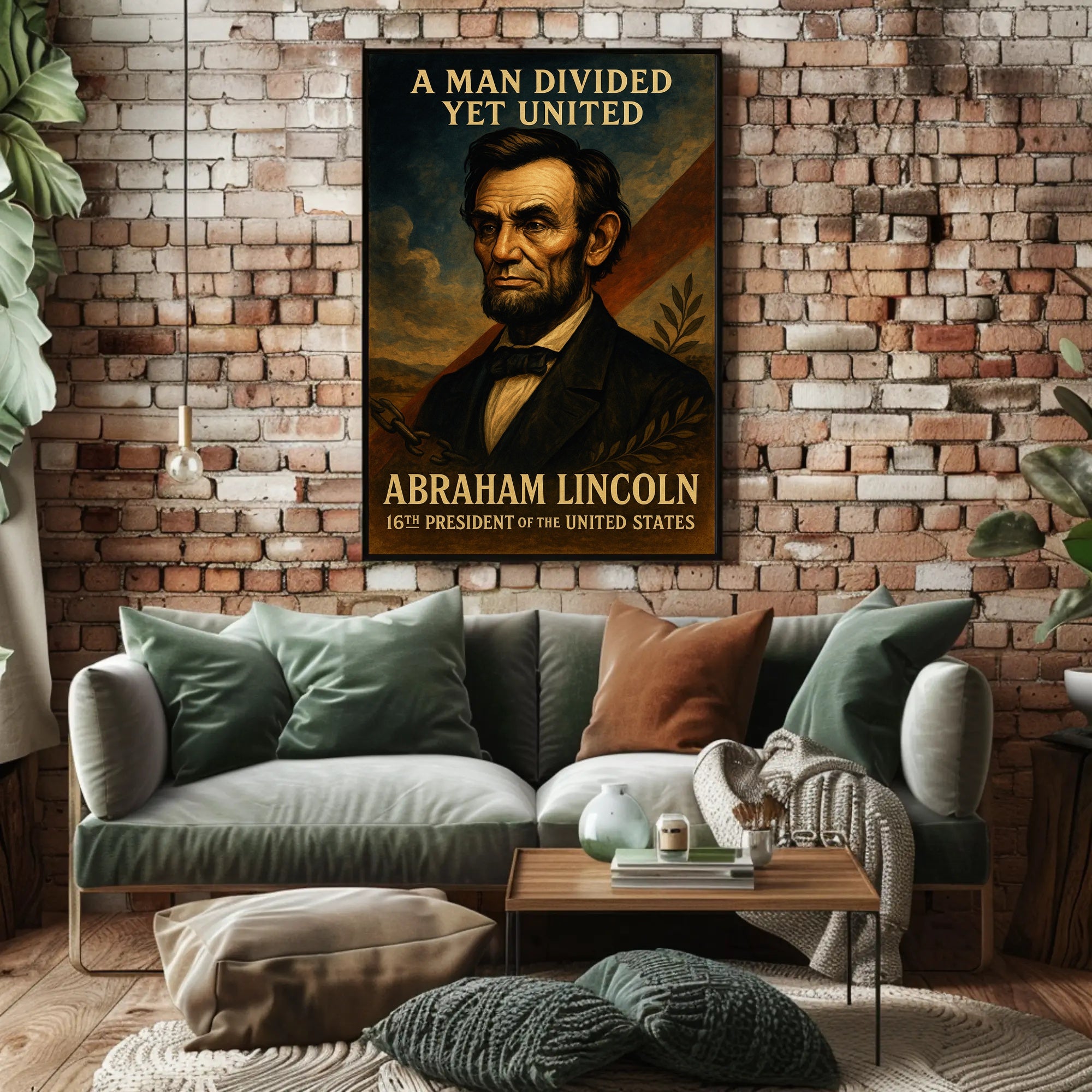 Abraham Lincoln Unity and Division Historical Presidential Poster