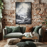Majestic Winter Mountainscape Romanticism National Park Poster