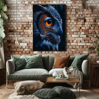 Mystical Owl Nighttime Photorealistic Art Poster
