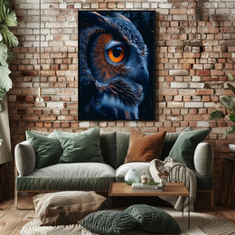 Mystical Owl Nighttime Photorealistic Art Poster
