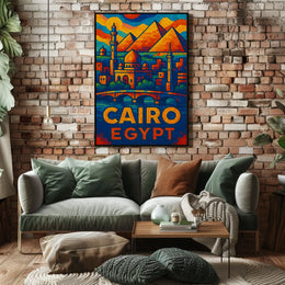 Cairo, Egypt Vibrant Mosaic Poster