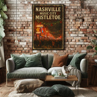Nashville Music City Mistletoe Poster