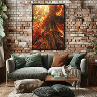 Mystical Enchantment in Grand Candle-Lit Library Poster PosterGoat
