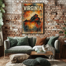 Virginia State Silhouette Poster