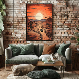 Desert Journey at Sunrise Travel Poster