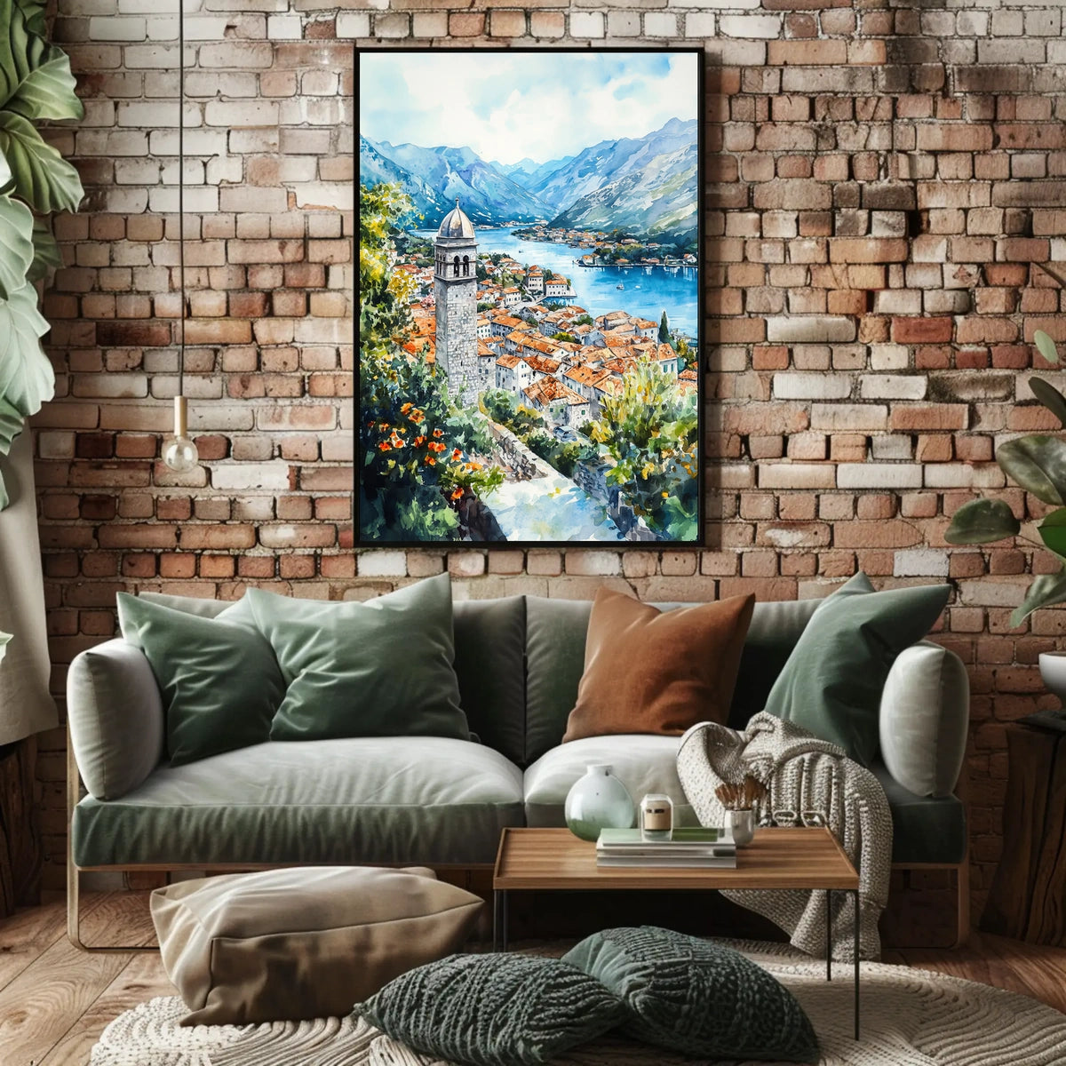 Montenegro Kotor Old Town and Bay View Poster