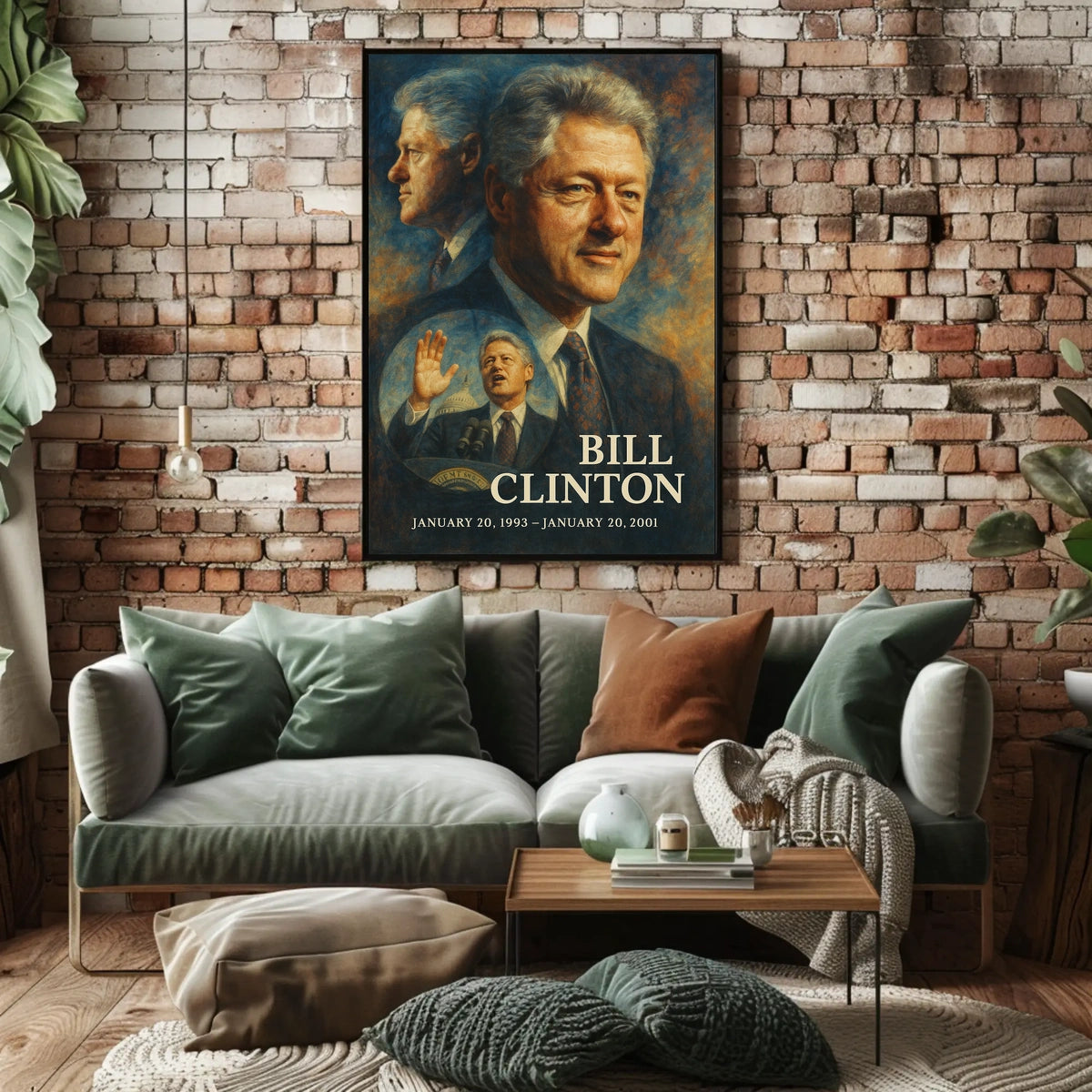 Bill Clinton 42nd President of the United States Double Exposure Poster