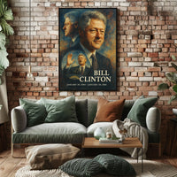 Bill Clinton 42nd President of the United States Double Exposure Poster