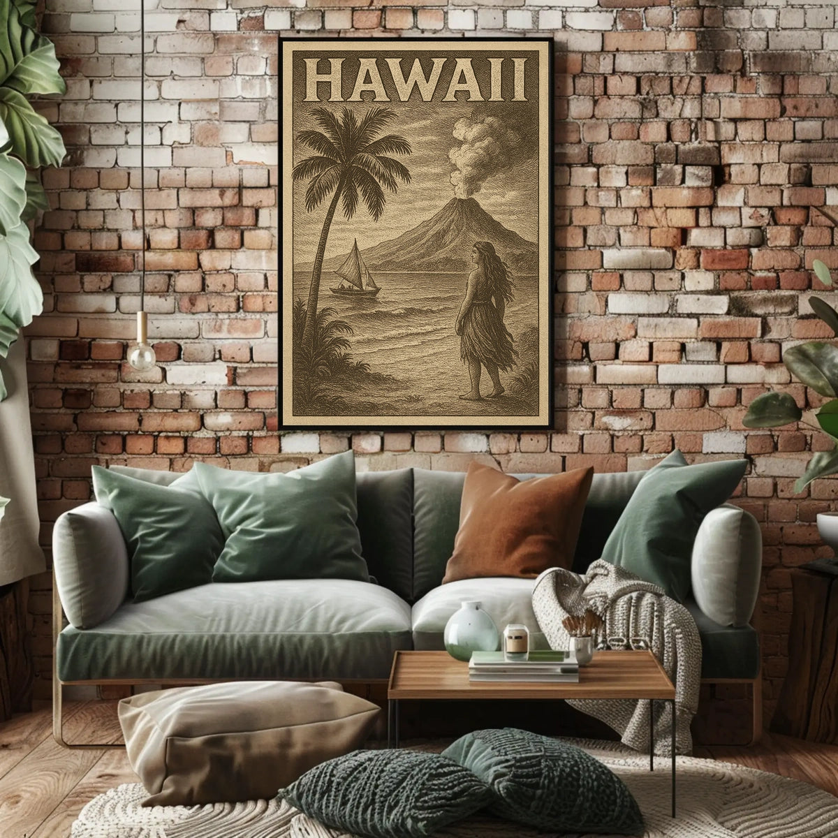 Hawaii Vintage Travel Decor Poster